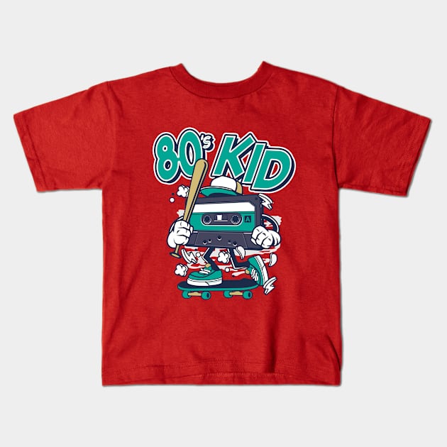 Vintage Retro 80s Kid Nostalgic Kids T-Shirt by CultTees